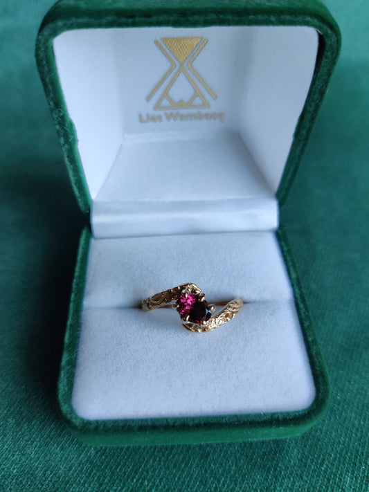 Ring in 18K rosé goud met roze toermalijn: Riene