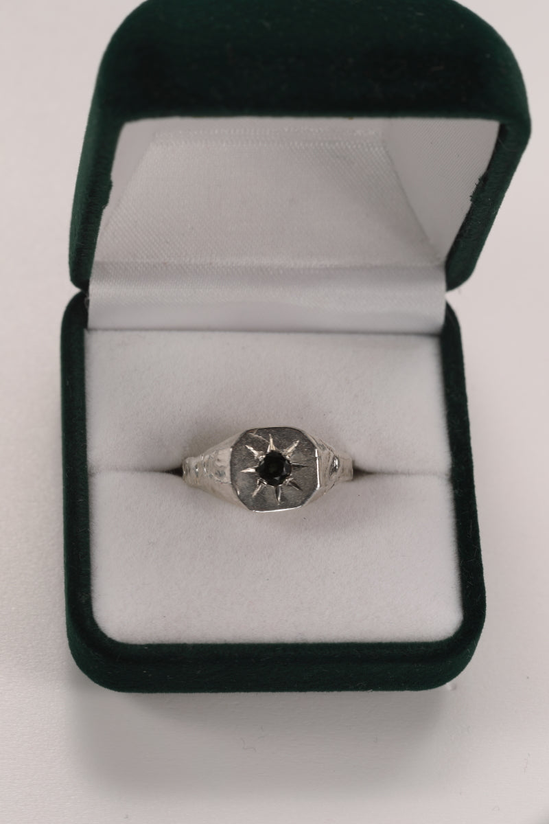 Zegelring in zilver met toermalijn: Marcellus