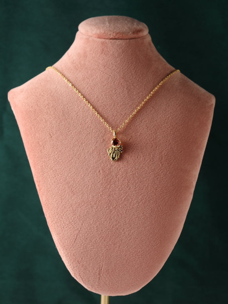 Hanger in 18k geel goud met roze toermalijn, saffier en granaat - Margerie