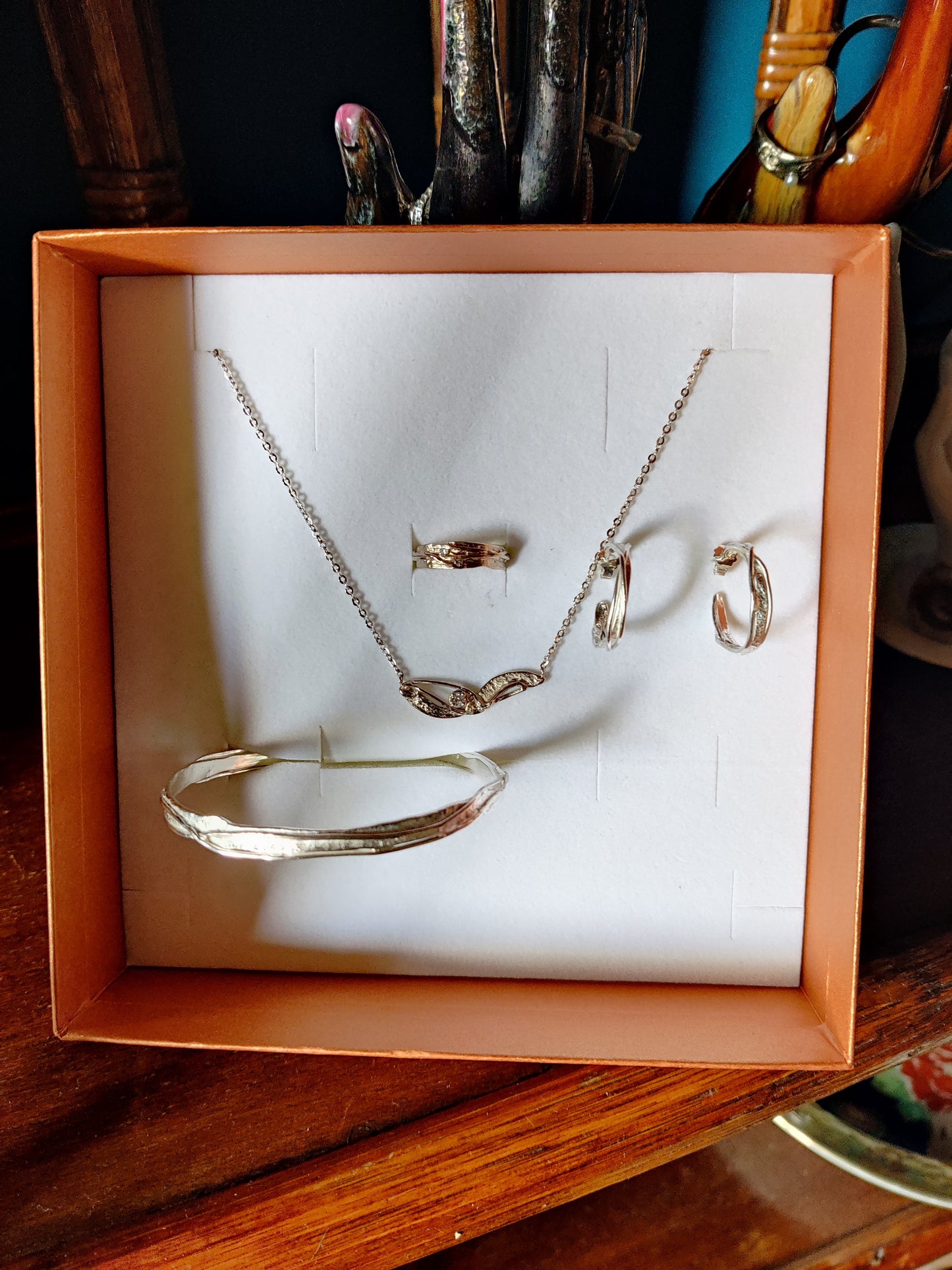 Set in 18k wit goud met diamant: op maat gemaakt.