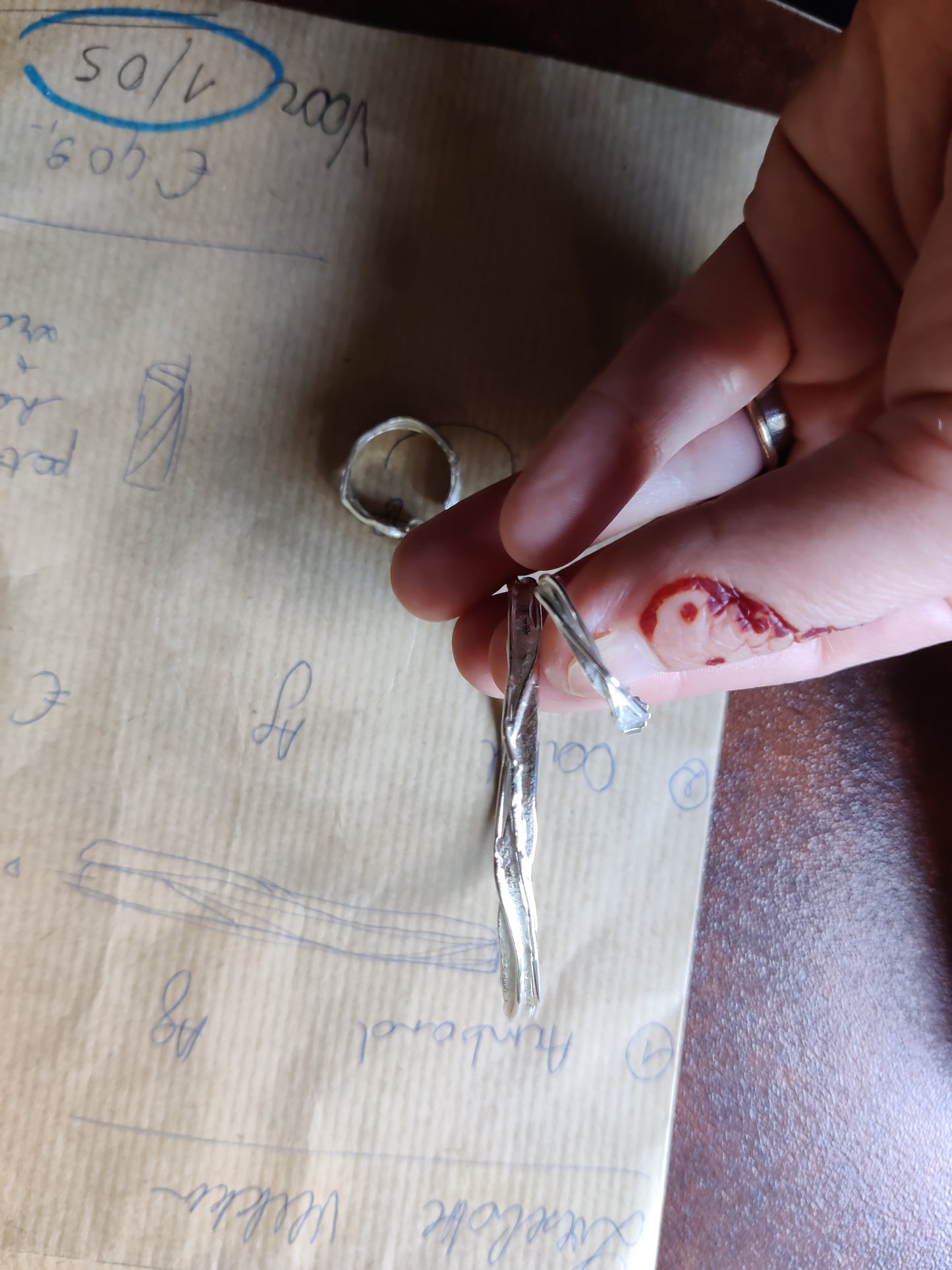 Set in 18k wit goud met diamant: op maat gemaakt.