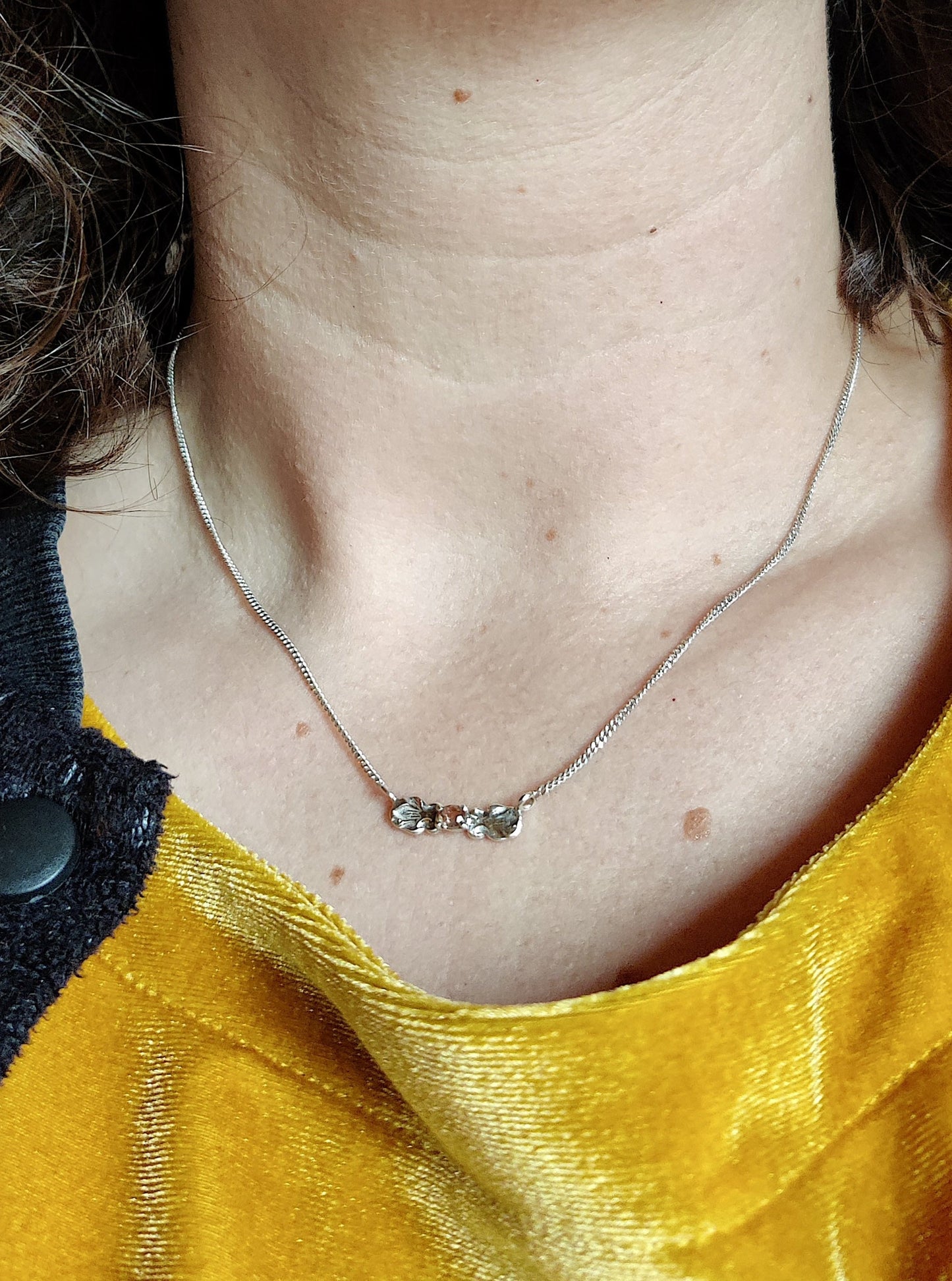 Ketting in zilver met gele topaas: op maat gemaakt