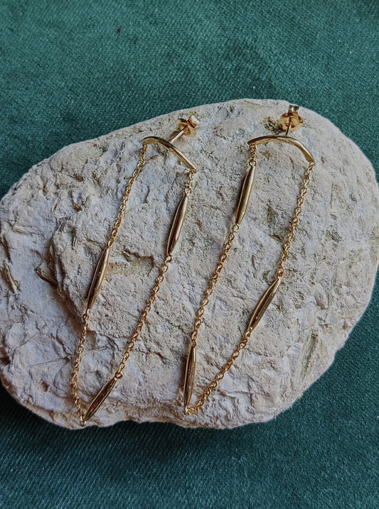 gouden oorbellen voor bruid met ketting