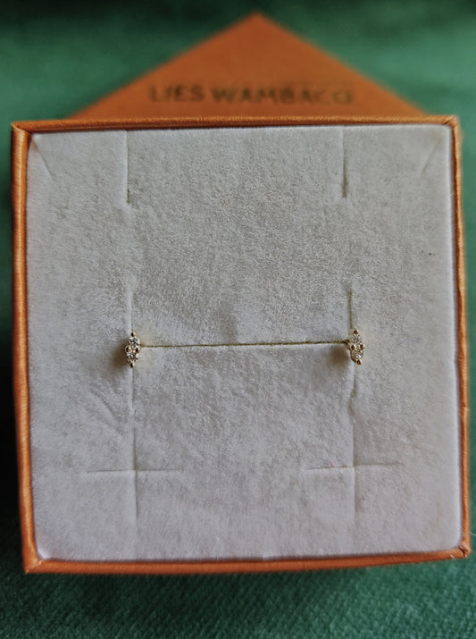 Oorbel in 14k geel goud met diamant - Fea