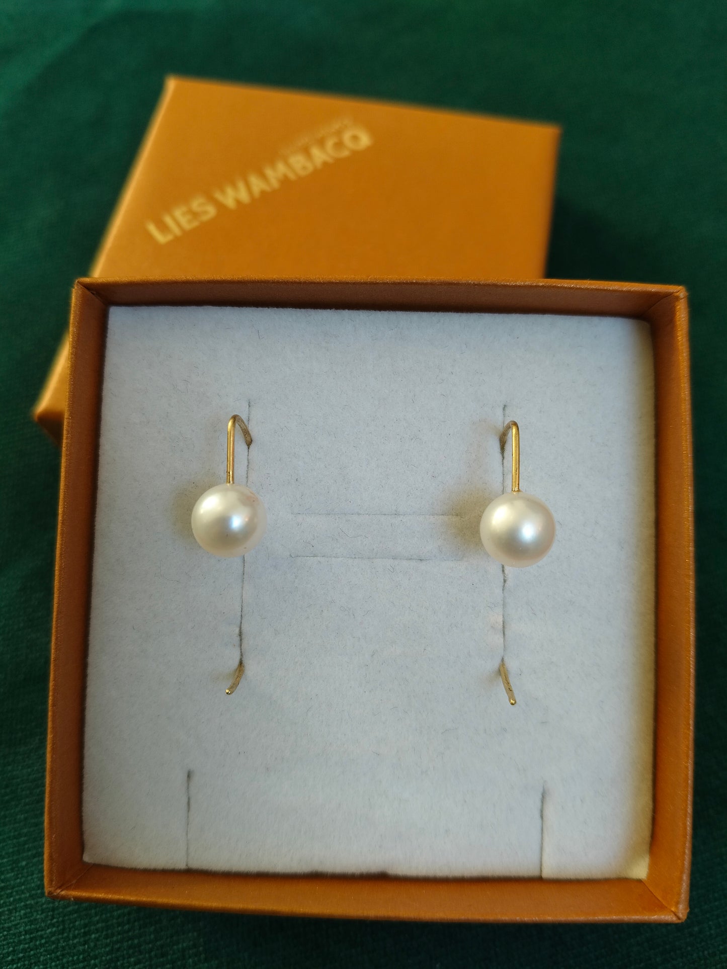 Oorbellen in 18 K geel goud met parel: Ellips