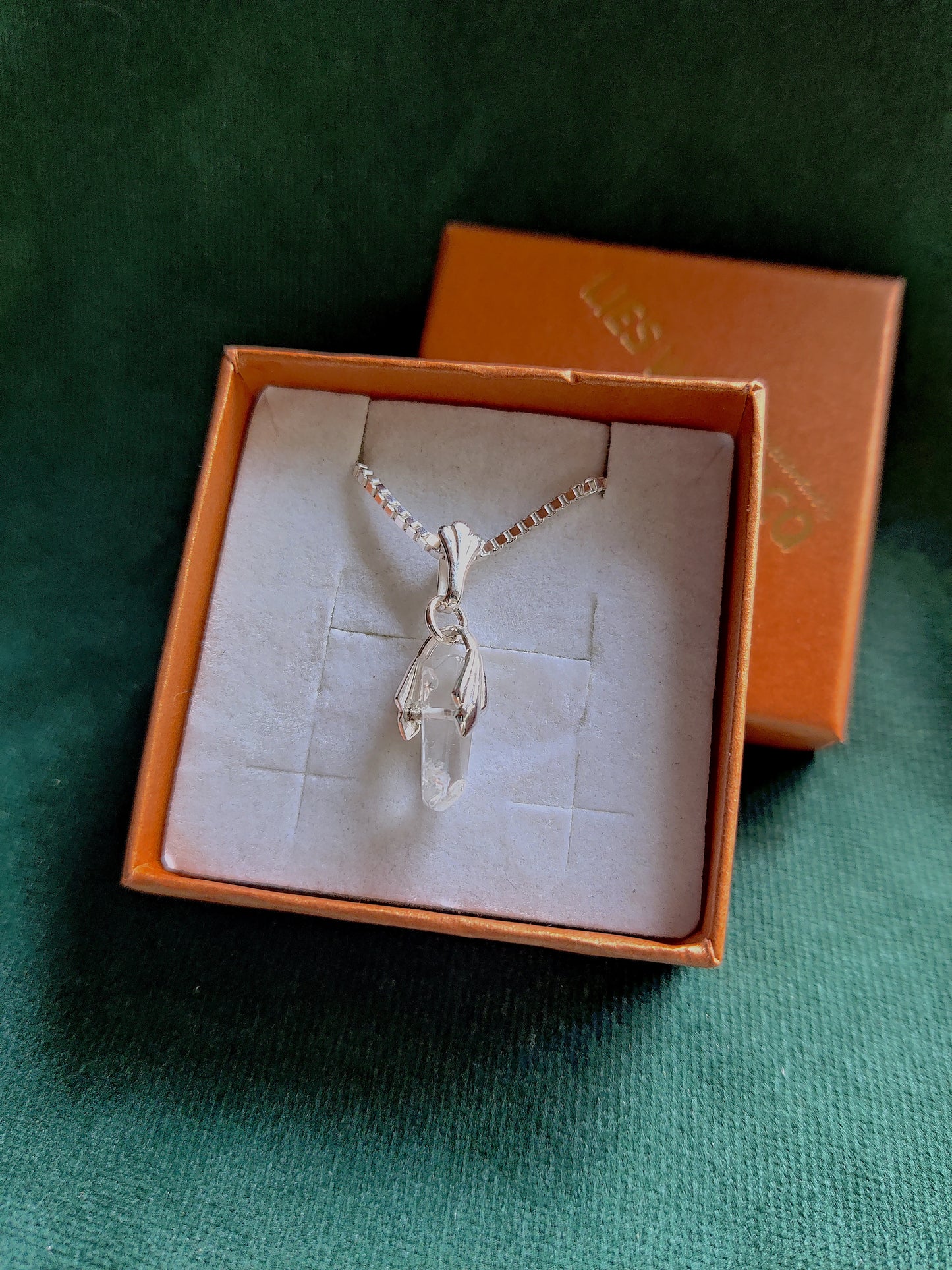 Ketting in zilver met bergkristal- Rocky