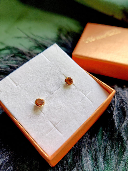 Oorbel in 14k geel goud met citrine - Eleven