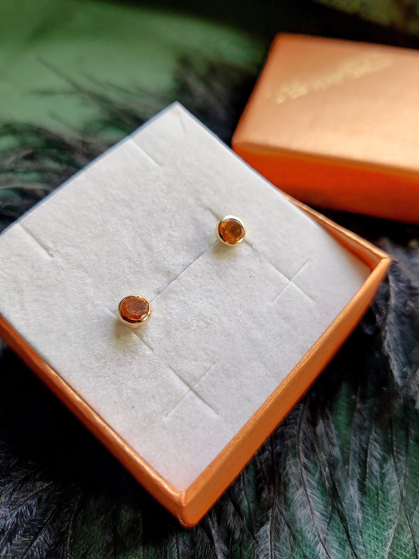 Oorbel in 14k geel goud met citrine - Eleven