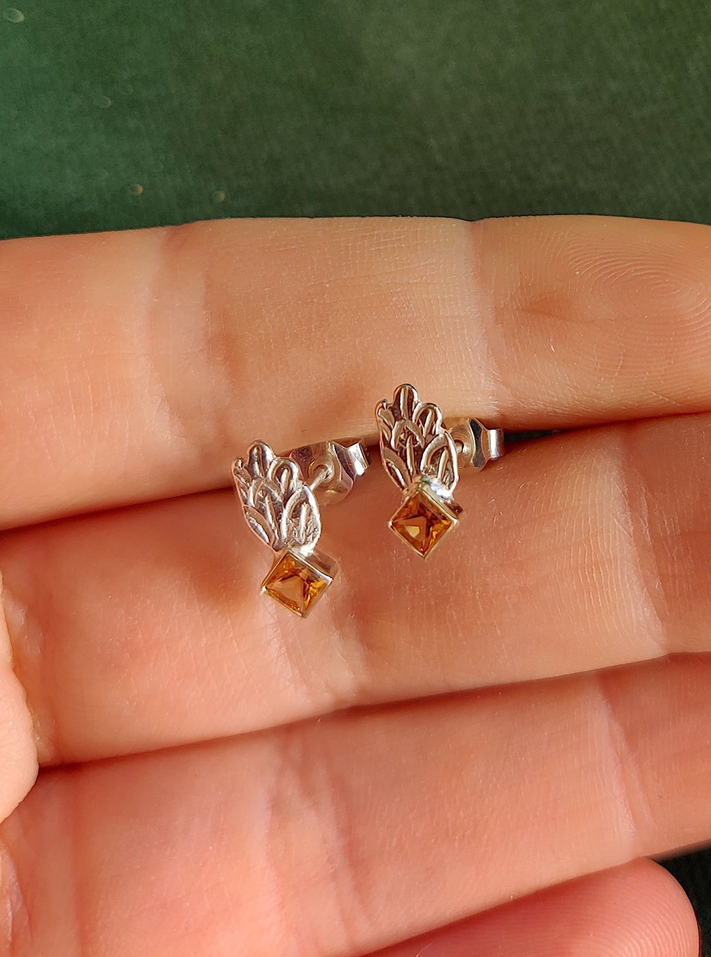 Oorbel in zilver en 14k geel goud met citrine : Nova