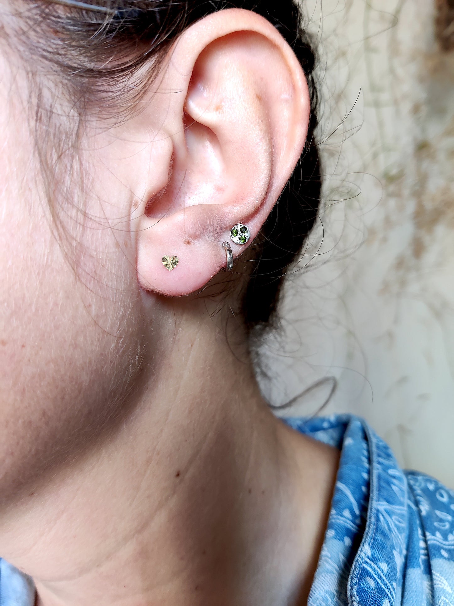 Oorsteker 14k geel goud - Vintage hartje