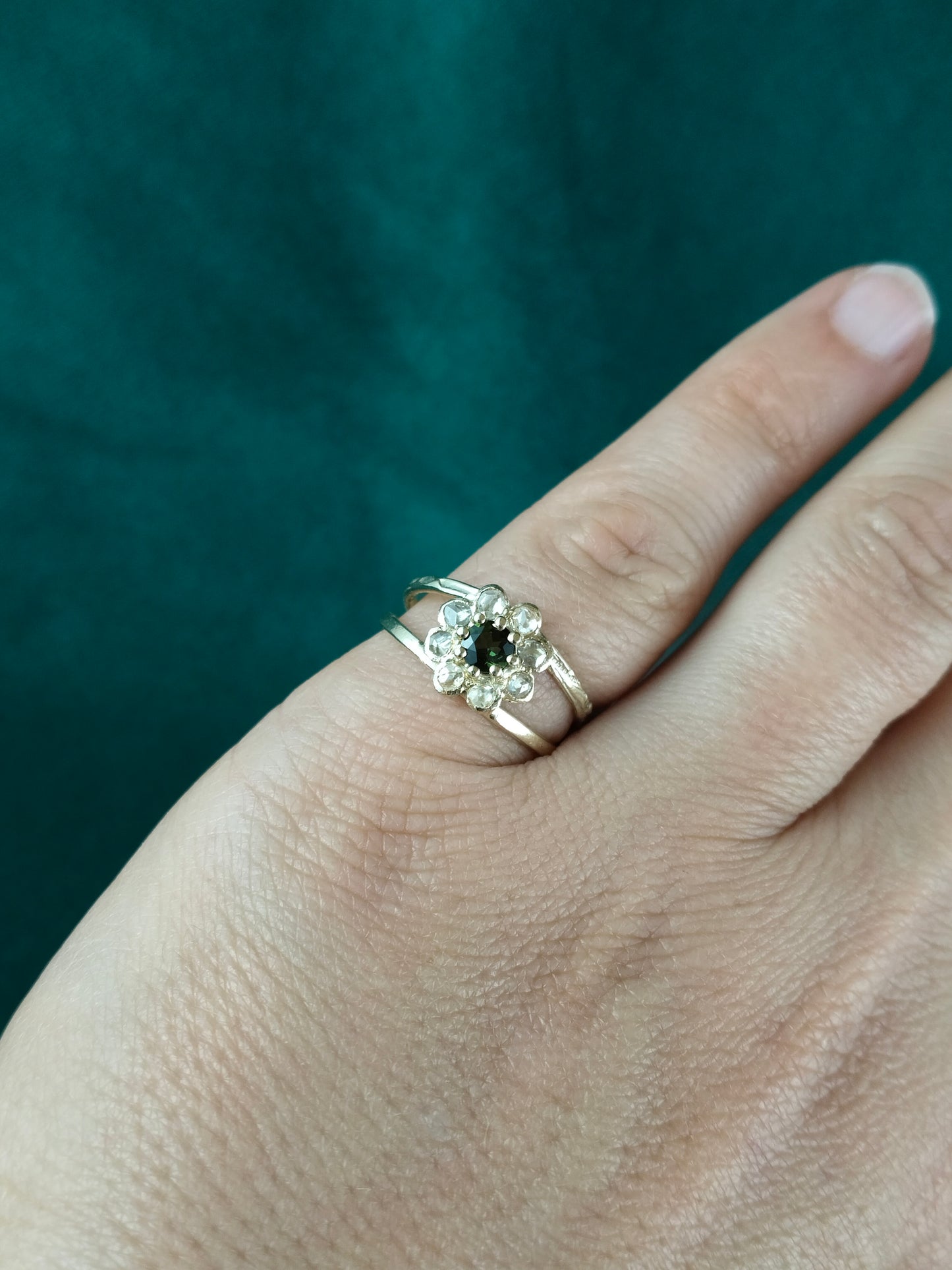 Ring in 14K geel goud met toermalijn en diamant - Alva