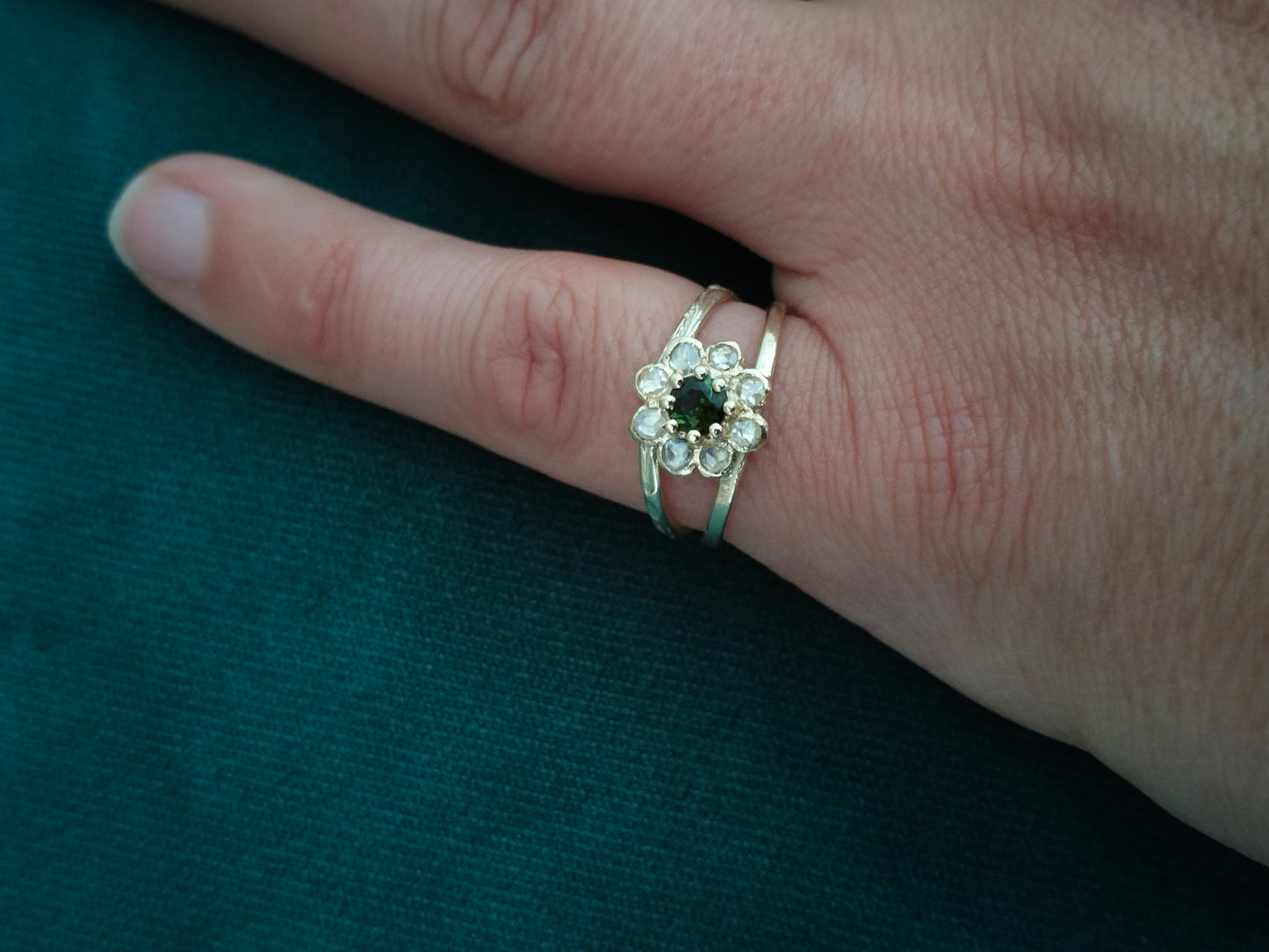 Ring in 14K geel goud met toermalijn en diamant - Alva