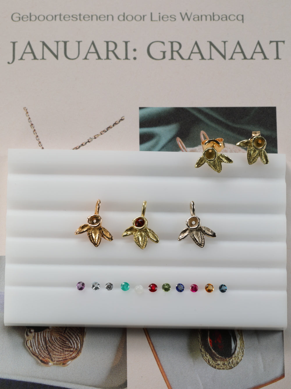 Hanger in 18k geel goud met geboortesteen - Ivy (alle maanden)