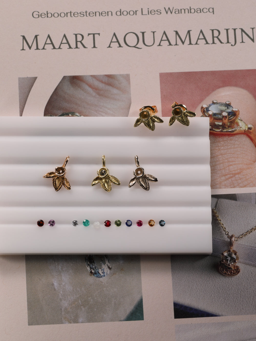 Hanger in 18k geel goud met geboortesteen - Ivy (alle maanden)