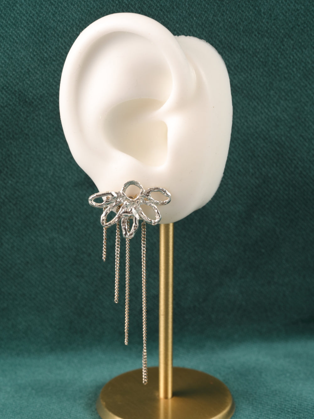 Oorbellen in het zilver met fijne kettinkjes: Estelle