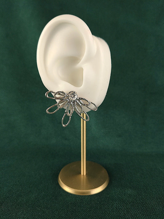Oorbel in zilver met witte topaas: Tess