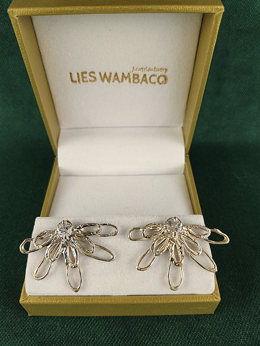 Oorbel in zilver met witte topaas: Tess