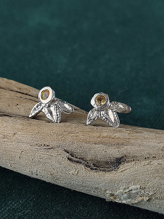 Oorbellen in het zilver met citrine: Ivy
