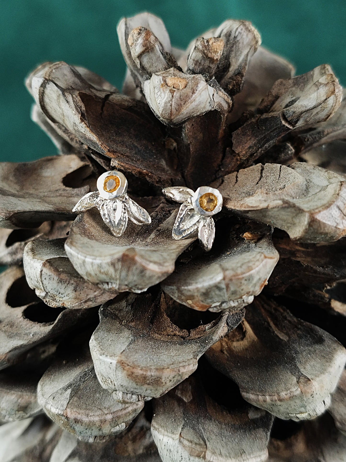 Oorbellen in het zilver met citrine: Ivy
