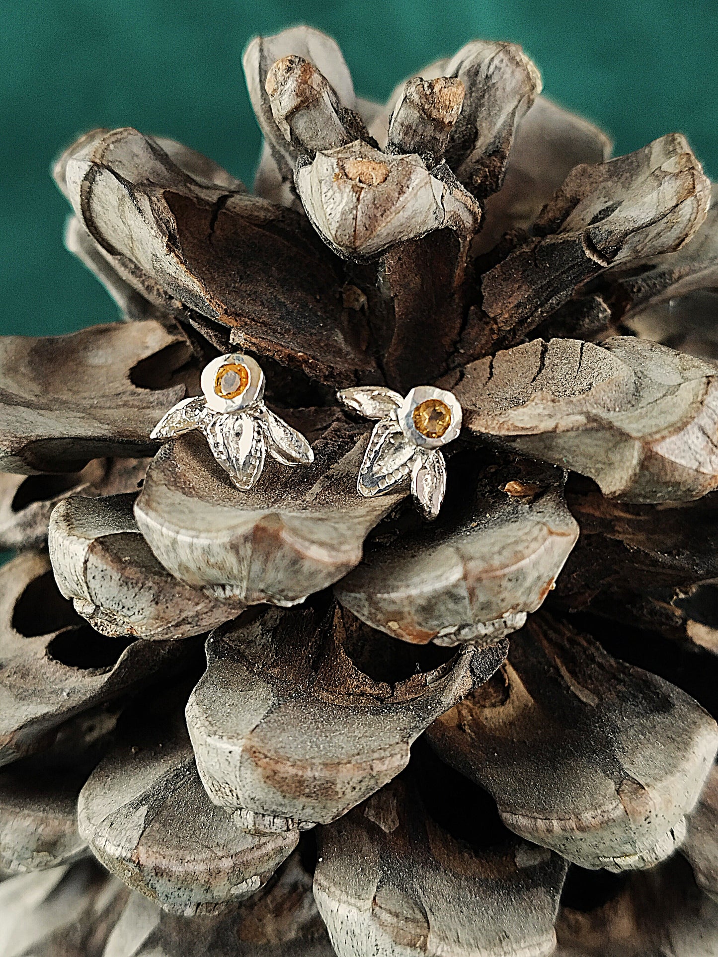 Oorbellen in het zilver met citrine: Ivy