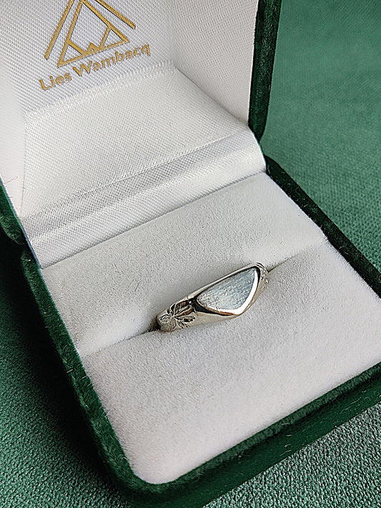 ring zegelring man blaadjes zilver Leuven Vlaams-Brabant