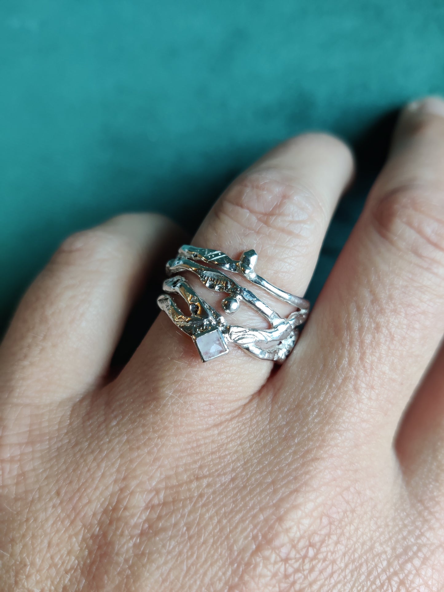 Ring in zilver met maansteen: Loena