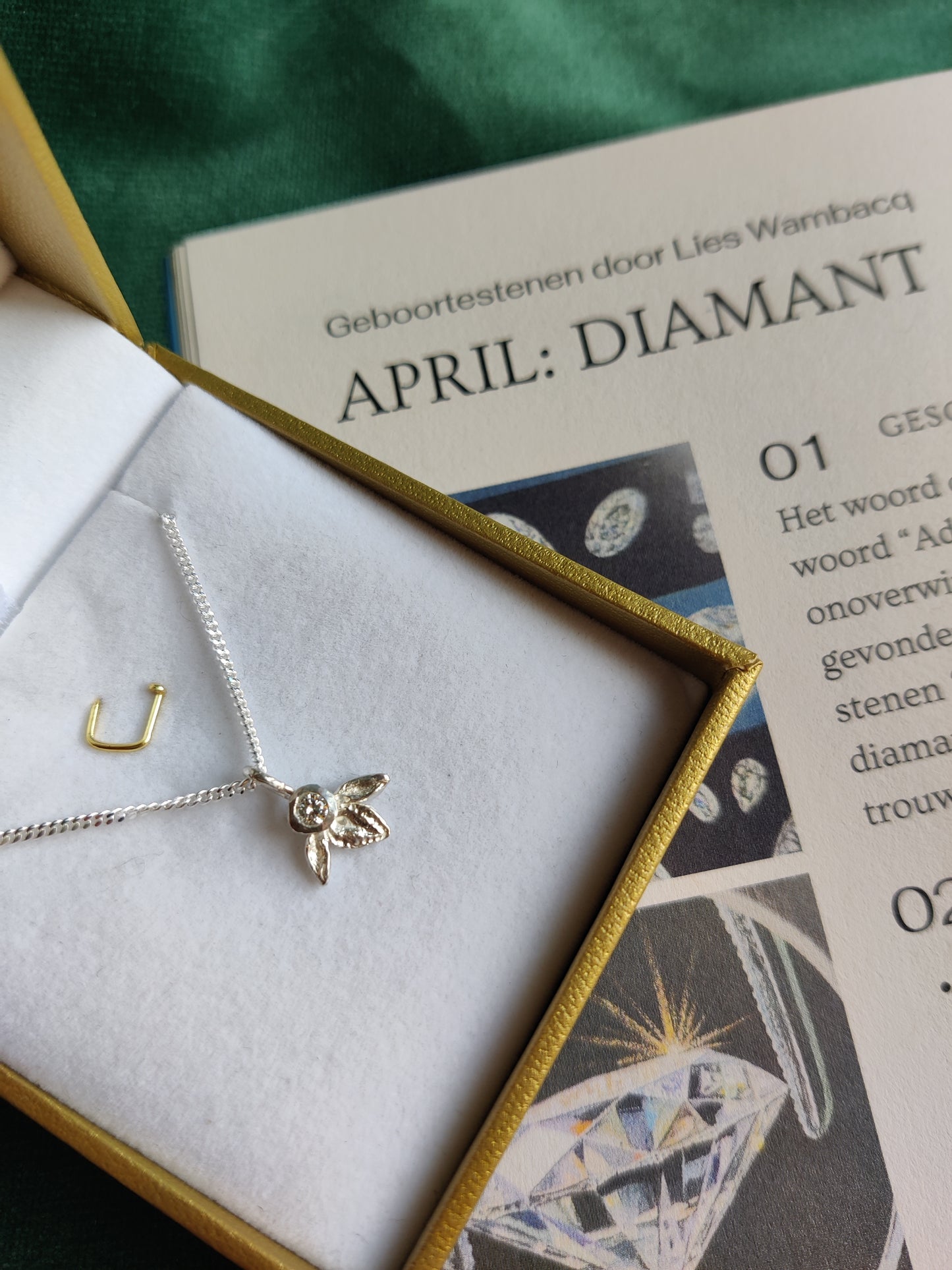 Hanger en ketting in zilver met geboortesteen - Ivy (alle maanden)