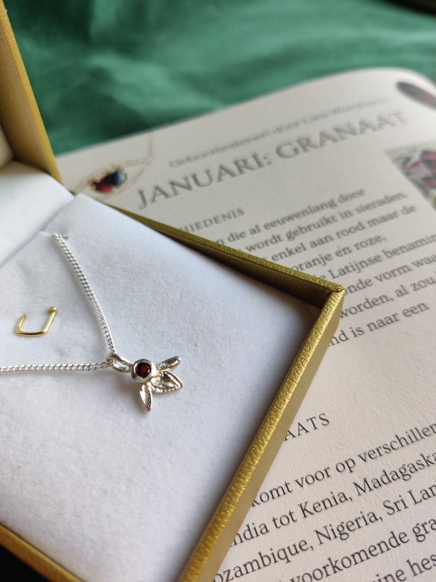 Hanger en ketting in zilver met geboortesteen - Ivy (alle maanden)