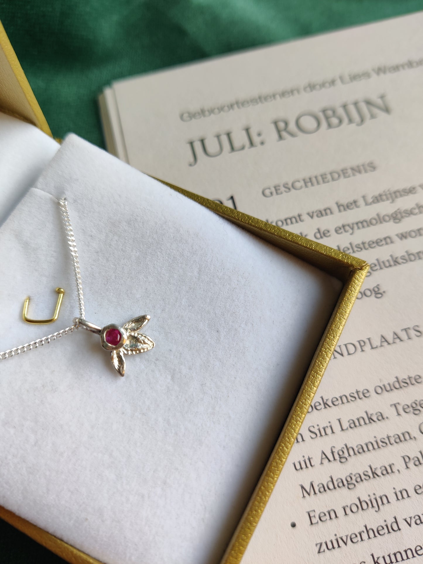 Hanger en ketting in zilver met geboortesteen - Ivy (alle maanden)