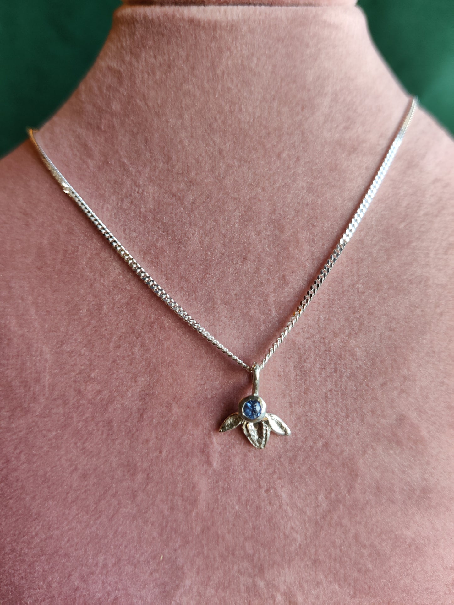 Hanger en ketting in zilver met geboortesteen - Ivy (alle maanden)