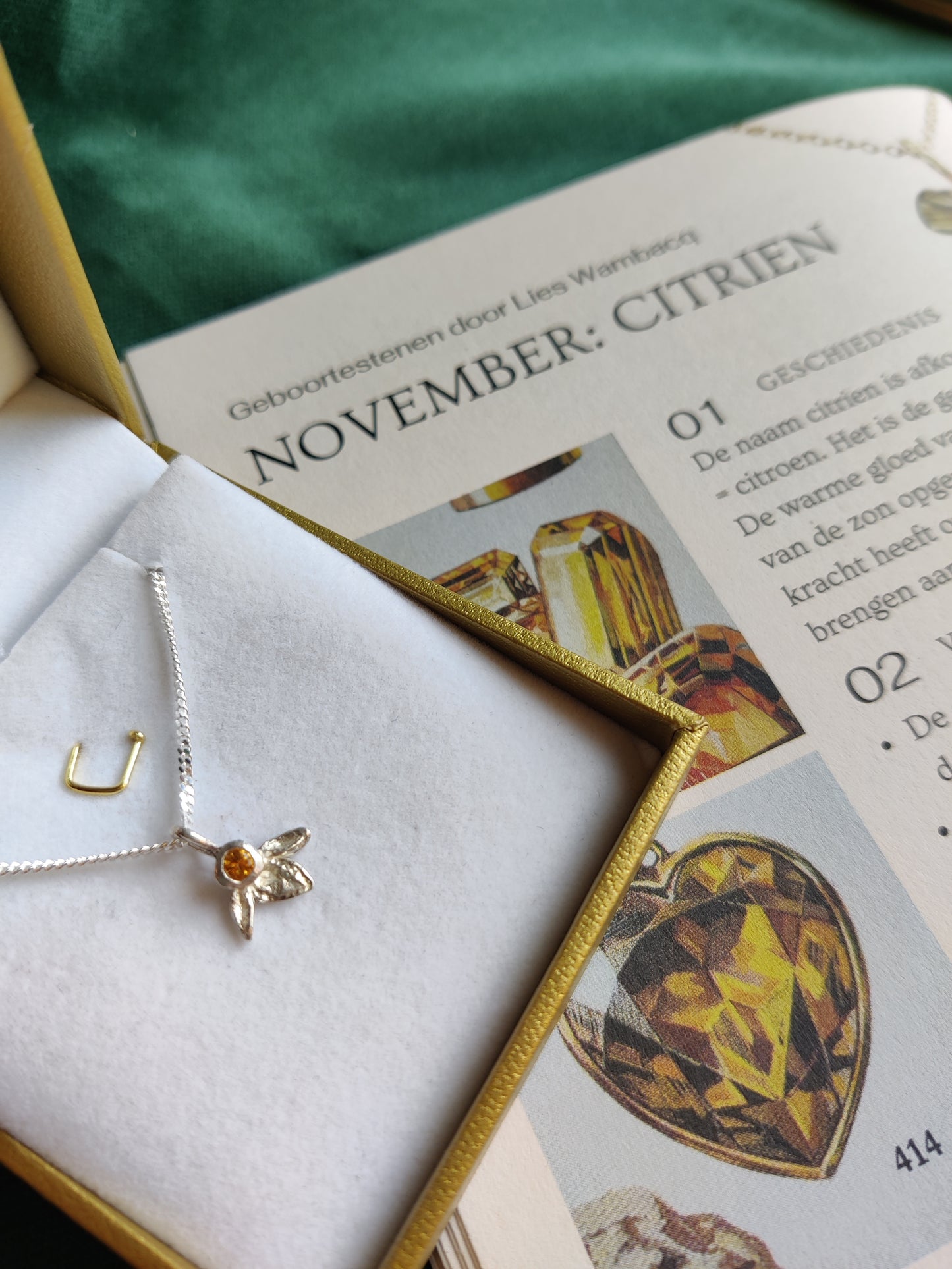 Hanger en ketting in zilver met geboortesteen - Ivy (alle maanden)