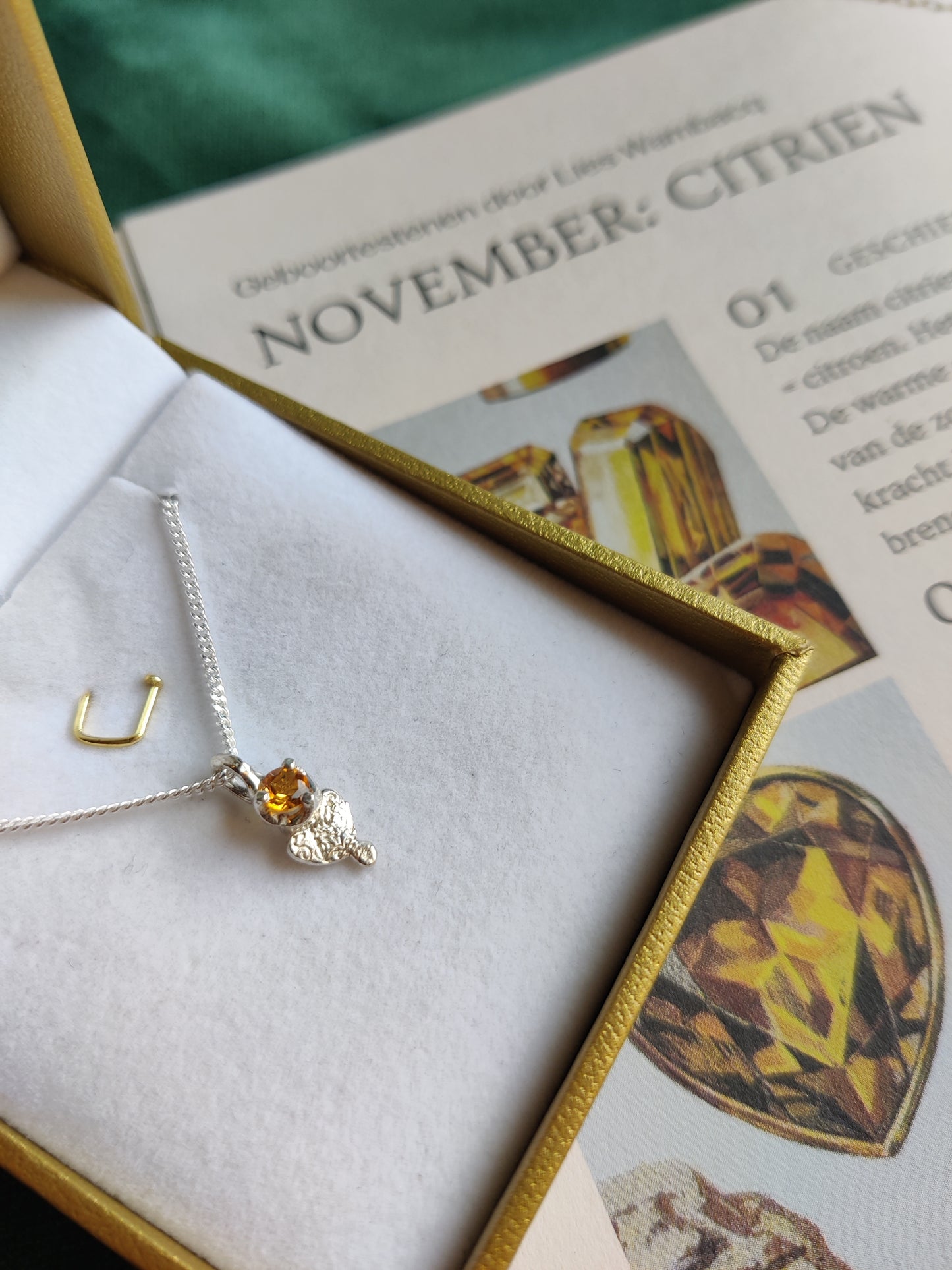 Hanger en ketting in zilver met geboortesteen - Love (alle maanden)