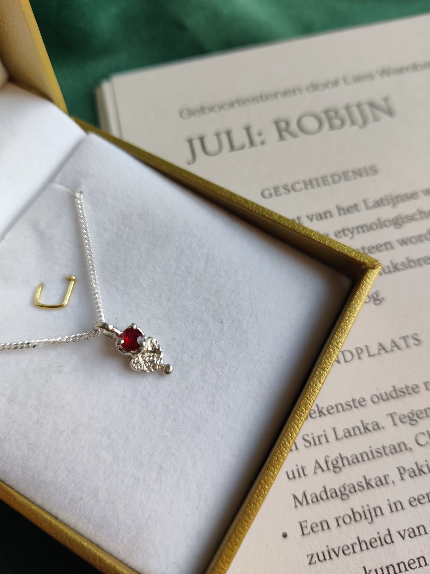 Hanger en ketting in zilver met geboortesteen - Love (alle maanden)