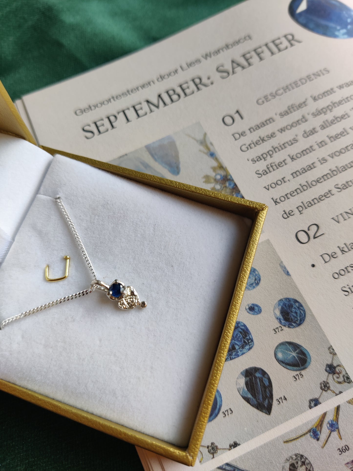 Hanger en ketting in zilver met geboortesteen - Love (alle maanden)