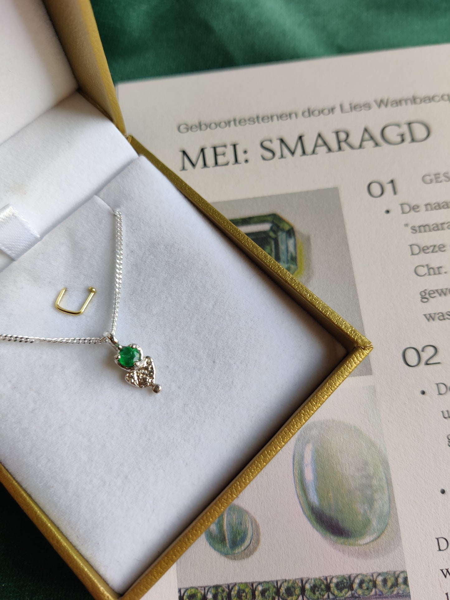 Hanger en ketting in zilver met geboortesteen - Love (alle maanden)