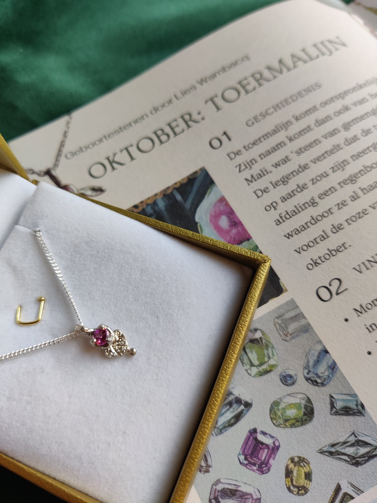 Hanger en ketting in zilver met geboortesteen - Love (alle maanden)