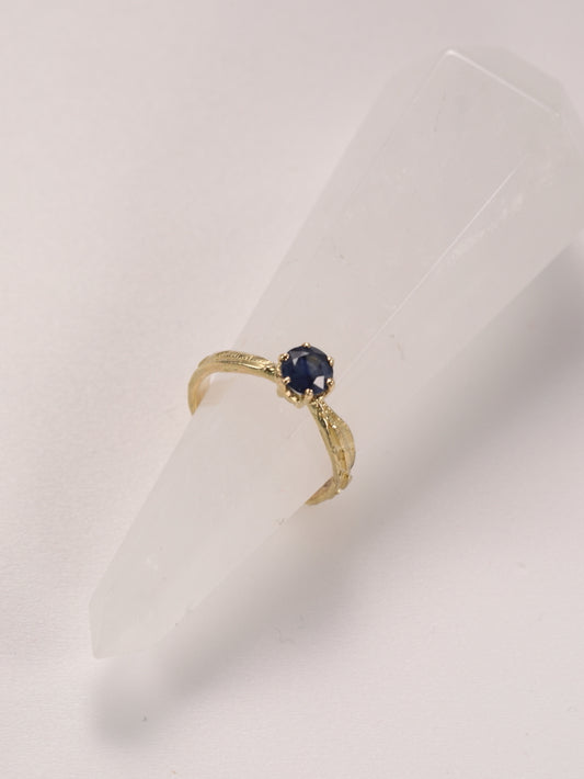 Ring in 18 karaat geel goud met blauwe saffier: Britt