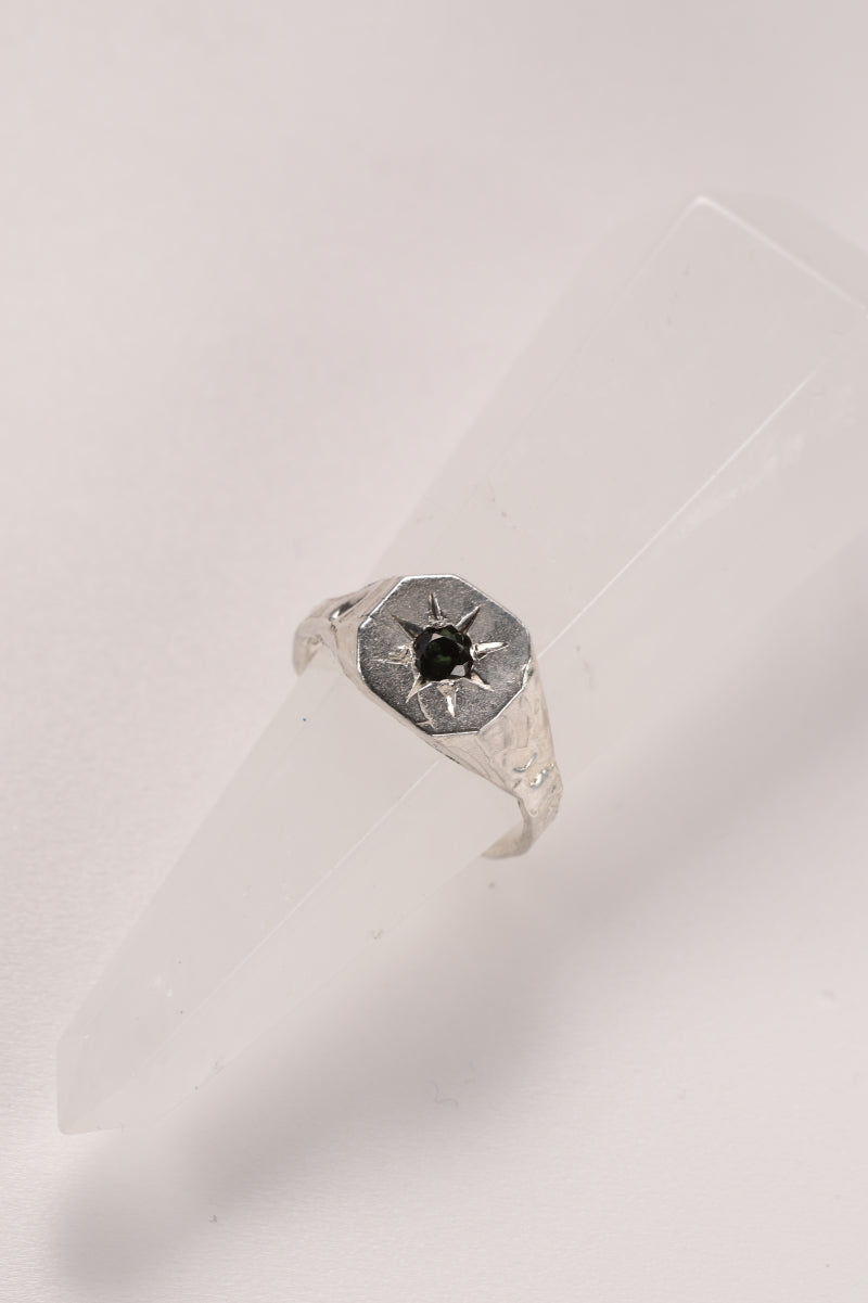 Zegelring in zilver met toermalijn: Marcellus