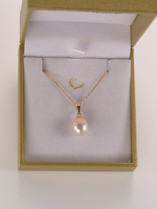 Hanger in 18k geel goud met zoetwater parel - Alba