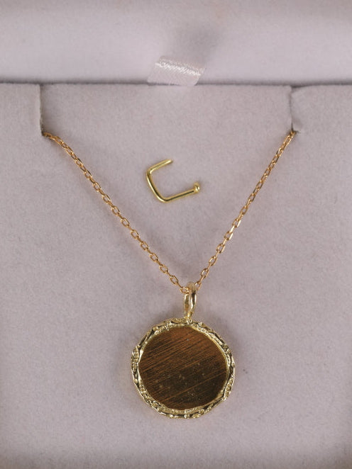 hanger medaillon rond 18k geel goud Leuven Vlaams-Brabant