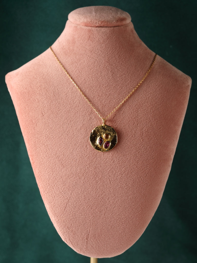 Hanger in 18K geel goud met saffier en citrien: Adriana