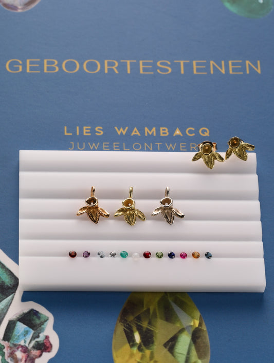 Hanger in 18k geel goud met geboortesteen - Ivy (alle maanden)