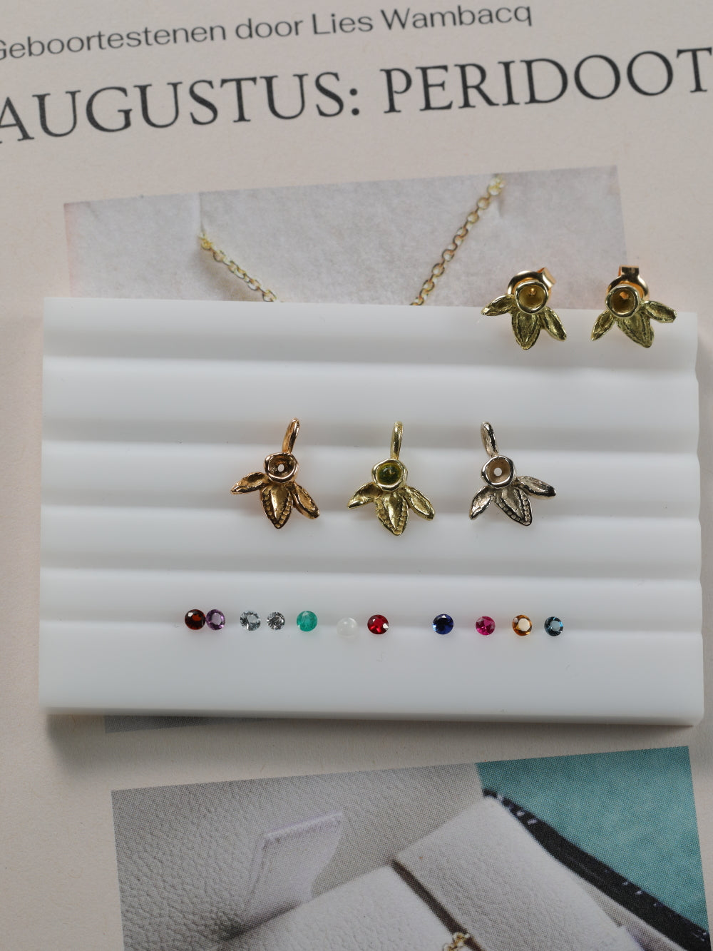 Hanger in 18k geel goud met geboortesteen - Ivy (alle maanden)