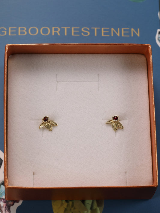 Oorbel in 18k geel goud met geboortesteen - Ivy (alle maanden)