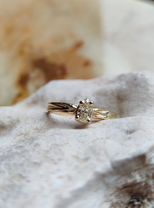 Geel gouden verlovingsring met diamant Leuven