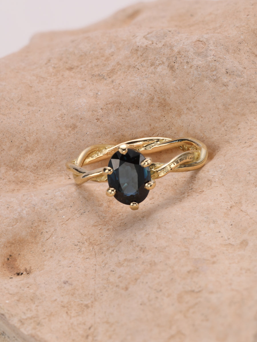 Ring in 18k geel goud met saffier - Bente