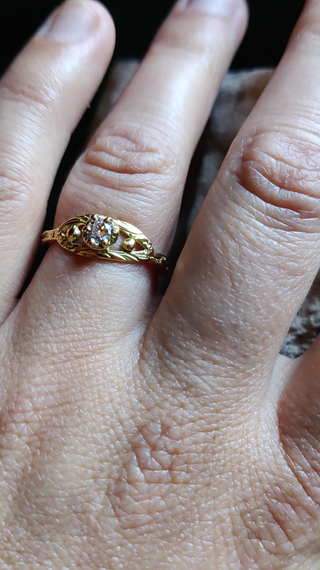 Buitenlander Uitgang Floreren Ring in 18k geel goud met diamant: Roannia – lieswambacq