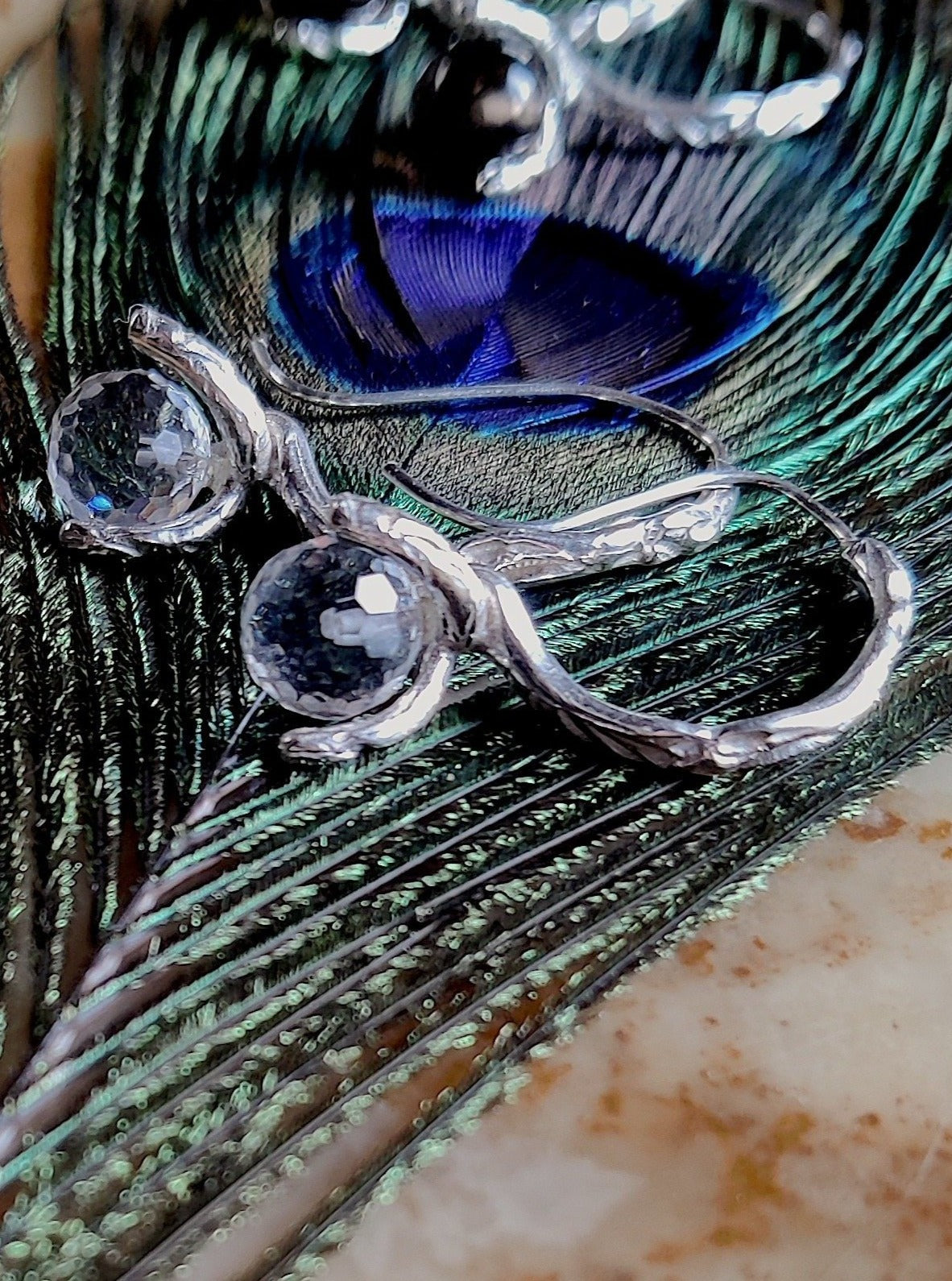 Oorbel zilver met bergkristal of rookkwarts: Julia