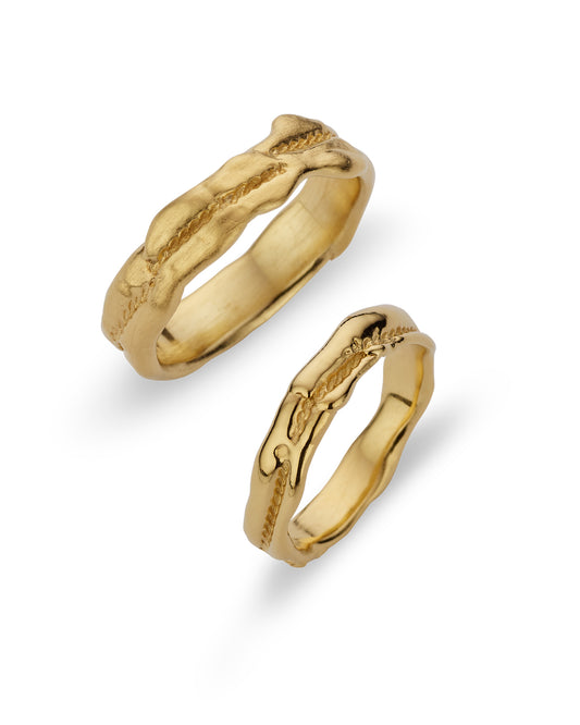 Trouwringen in 18k geel goud:  Hades en Persephone