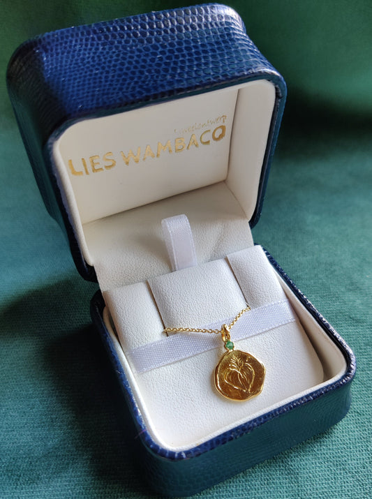 Hanger in 18k geel goud met smaragd - Eline